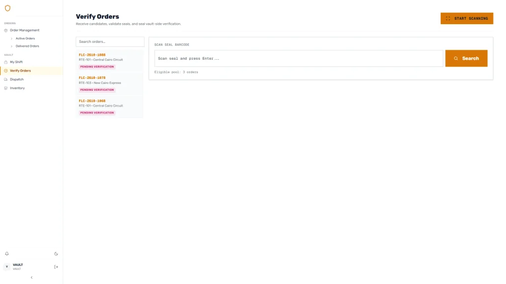 The handover: actual Falcon implementation demonstration screen
